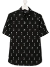 Neil Barrett Teen Lightning Print Short-sleeved Shirt In Black