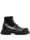MARSÈLL LACE-UP LEATHER ANKLE BOOTS