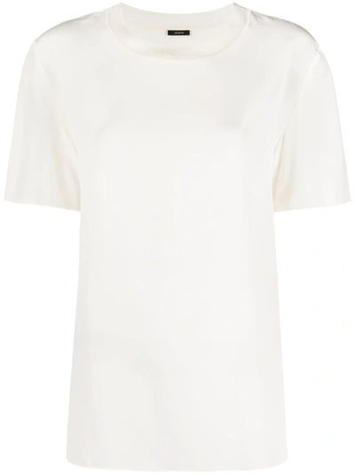 Joseph Crew-neck Cashmere T-shirt In White