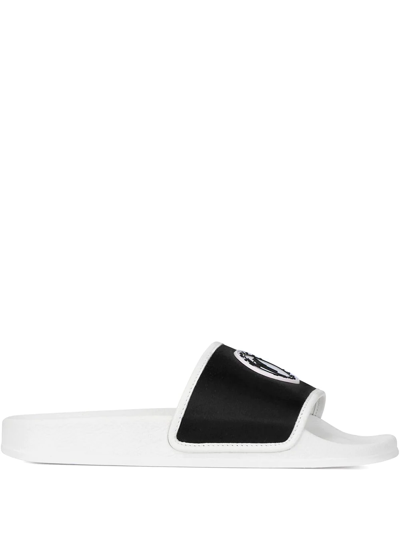 Giuseppe Zanotti Brett Logo-embellished Satin Slides In Black