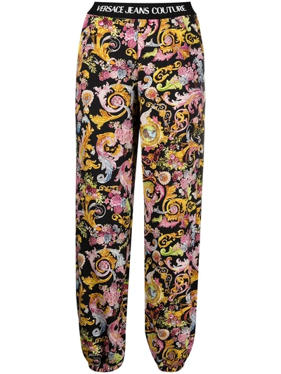Versace Jeans Couture Versailles Print Trackpants In Black