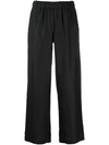 P.a.r.o.s.h Elasticated-waist Flared-leg Trousers In Black