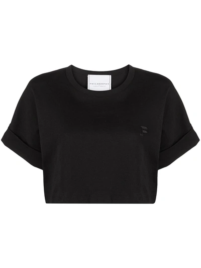 Philosophy Di Lorenzo Serafini Cropped Logo T-shirt In Black