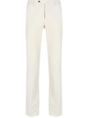 Pt01 Buttoned Straight Leg Trousers In Neutrals