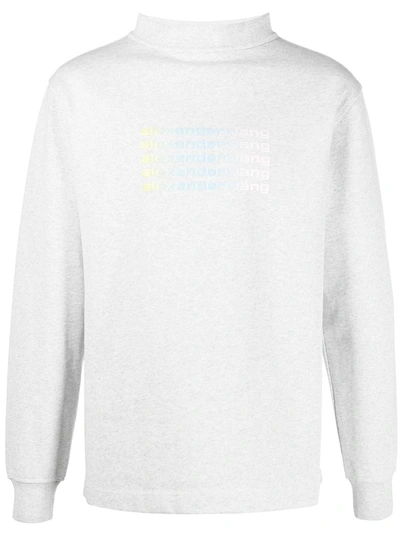 Alexander Wang Logo-print Cotton Sweatshirt In Grey