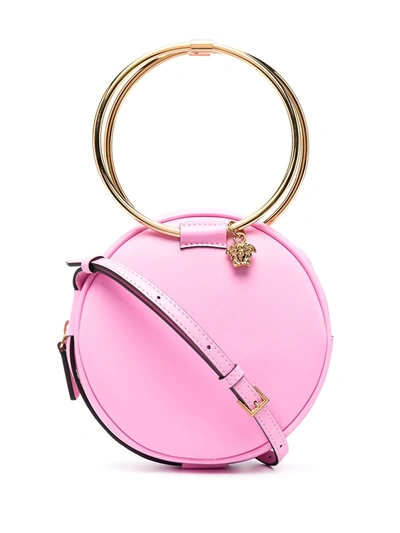 Versace Pink Round Leather Cross Body Bag