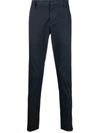 Dondup Pinstriped Slim-cut Trousers In Dark Blue