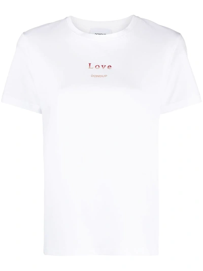Dondup Love Embroidery T-shirt In White