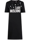 LOVE MOSCHINO RAINDROP-PRINT JERSEY DRESS