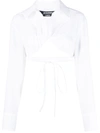 JACQUEMUS STRAP-DETAIL CROPPED SHIRT