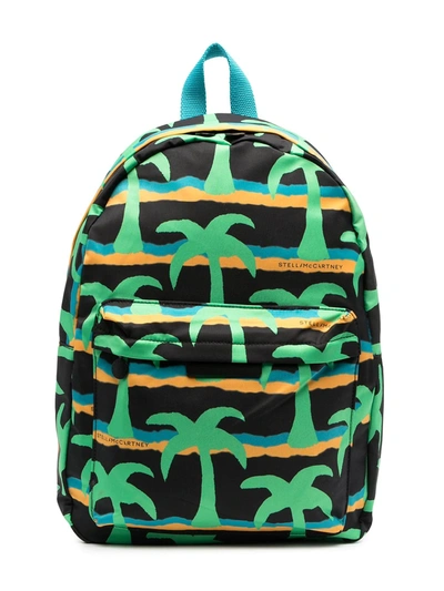 Stella Mccartney Kids' Palm Tree-print Backpack In Black