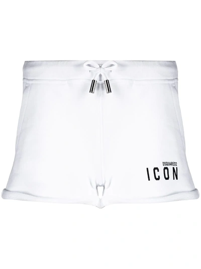 Dsquared2 Icon Print Sweat Shorts In Weiss