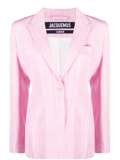 Jacquemus La Waistcoate D'homme Viscose Blazer In Pink