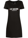 LOVE MOSCHINO LOGO-PRINT T-SHIRT DRESS