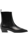AEYDE SQUARE-TOE LEATHER ANKLE BOOTS