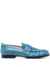 Tod's Soft Leather Penny Loafers In Blue