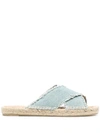 Castaã±er Palmera Flat Canvas Espadrille Sandals In Blue