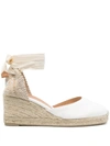 Castañer Castaner Lurex Carina Wedge Espadrilles In Blanco