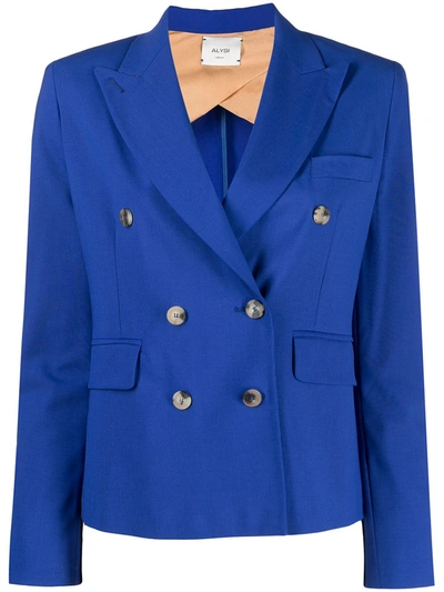 Alysi Double-breasted Tailored Blazer In Blue