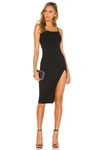 Superdown Candace Slit Midi Dress In Black