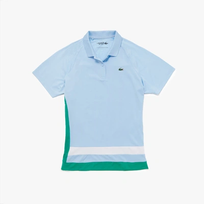 Lacoste Women's Sport Breathable Stretch Tennis Polo Shirt In Blue,green,white