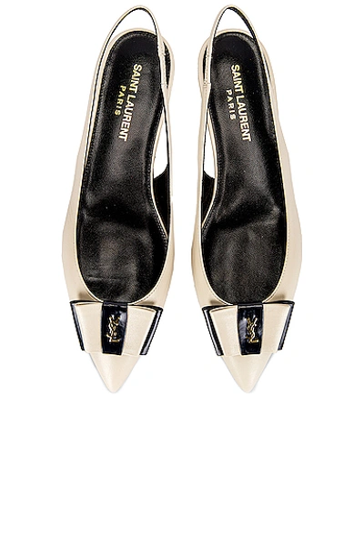 Saint Laurent Anais Ballerina Flats In Perle & Marine