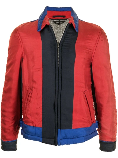 Pre-owned Comme Des Garçons Colour-block Panel Jacket In Red