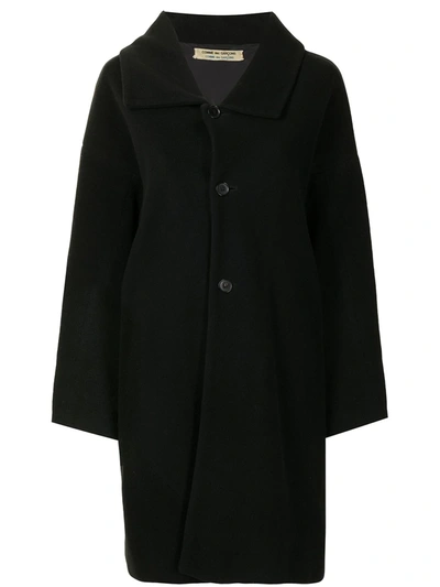 Pre-owned Comme Des Garçons Single-breasted Midi Coat In Black