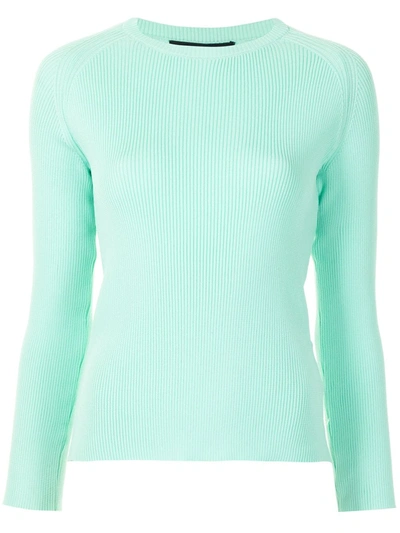 Pre-owned Comme Des Garçons Ribbed Knit Jumper In Green