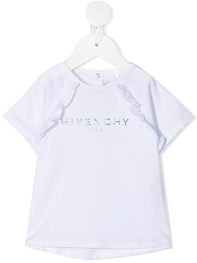 Givenchy Babies' Logo Embroidered Blouse In 白色