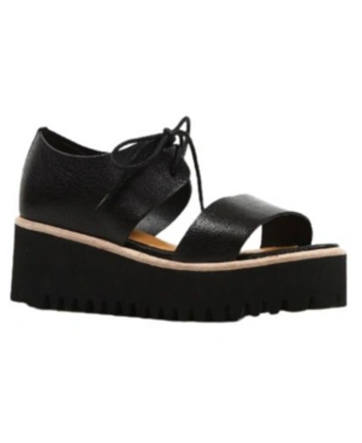 All Black Women's Flatform Band Sandals Women's Shoes In Black