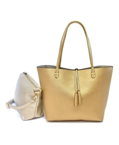 Imoshion Handbags Women's Reversible Bag-in-bag Tote In Gold-tone