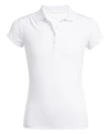 Nautica Kids' Big Girls Short Sleeve Performance Polo Shirt In White