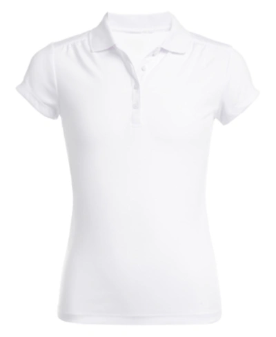 Nautica Kids' Big Girls Short Sleeve Performance Polo Shirt In White