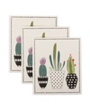Design Imports Succulents Swedish Dishcloths Set Of 3 In Green