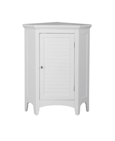 Elegant Home Fashions Slone Corner Floor Cabinet With 1 Shutter Door In White