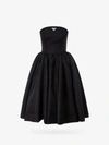 Prada Logo-detailed Nylon Gabardine Strapless Midi Dress In Black