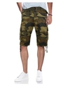 X-ray Belted Twill Trim Cargo Shorts In Brown Camo