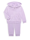 Polo Ralph Lauren Baby Girl's 2-piece Velour Hoodie & Joggers Set In Lilac