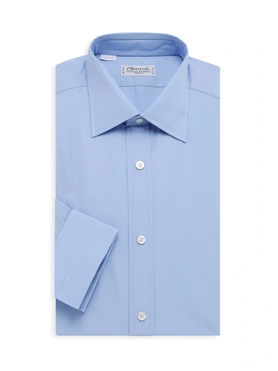 Charvet Solid Poplin Dress Shirt In Blue