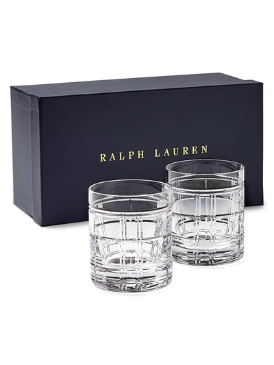 Ralph Lauren Hudson Plaid 2-piece Double Old-fashioned Glass Set