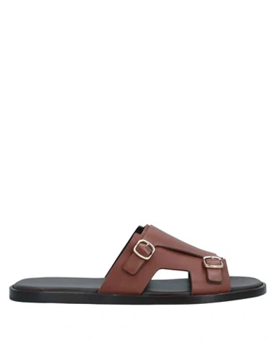 Santoni Sandals In Brown