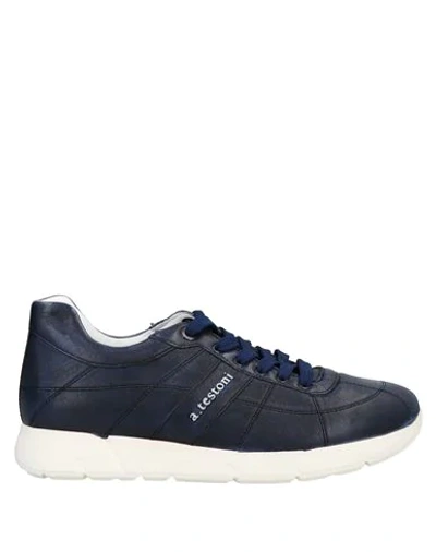 A.testoni Sneakers In Dark Blue