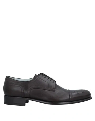 A.testoni Lace-up Shoes In Dark Brown