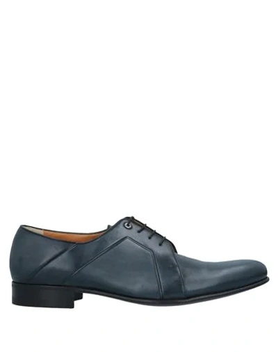 A.testoni Lace-up Shoes In Dark Blue