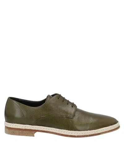 A.testoni Lace-up Shoes In Military Green