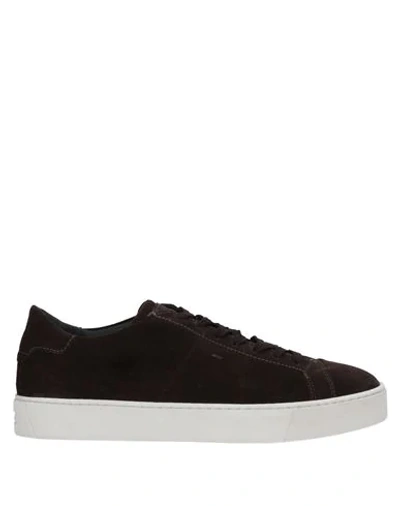 Santoni Sneakers In Dark Brown