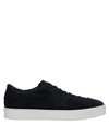 Santoni Man Sneakers Midnight Blue Size 6.5 Leather In Dark Blue