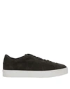 Santoni Man Sneakers Dark Green Size 8.5 Leather In Dark Green