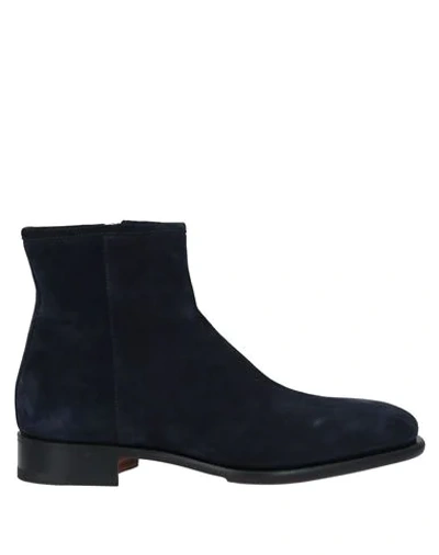 Santoni Ankle Boots In Dark Blue